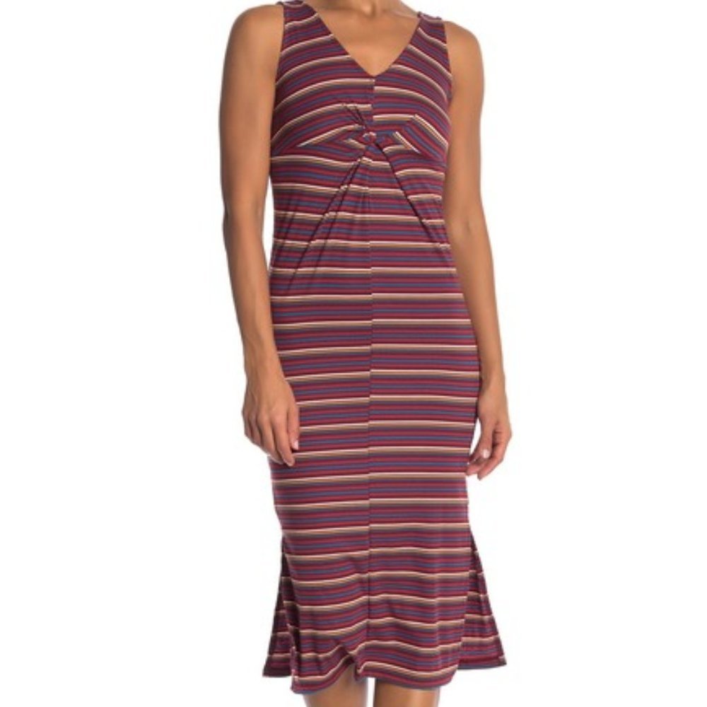 Velvet Torch Sleeveless Striped Rib Dress